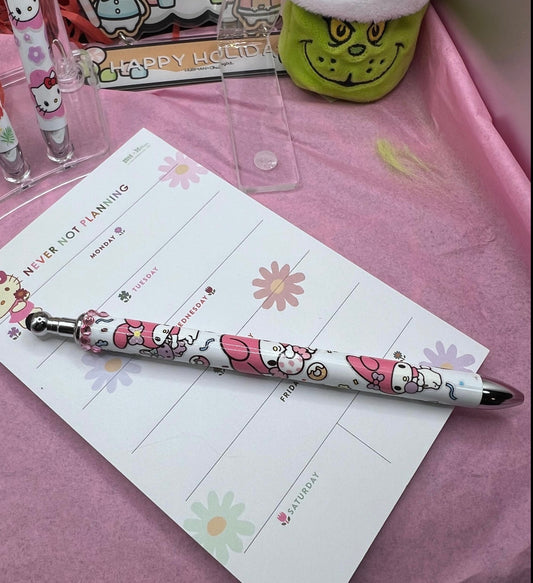 Hello kitty blinged stylist gel pen with donuts