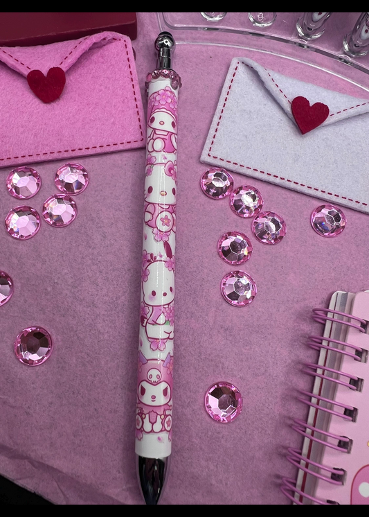 Blinged stylist gel pen with hello kitty and friends #64