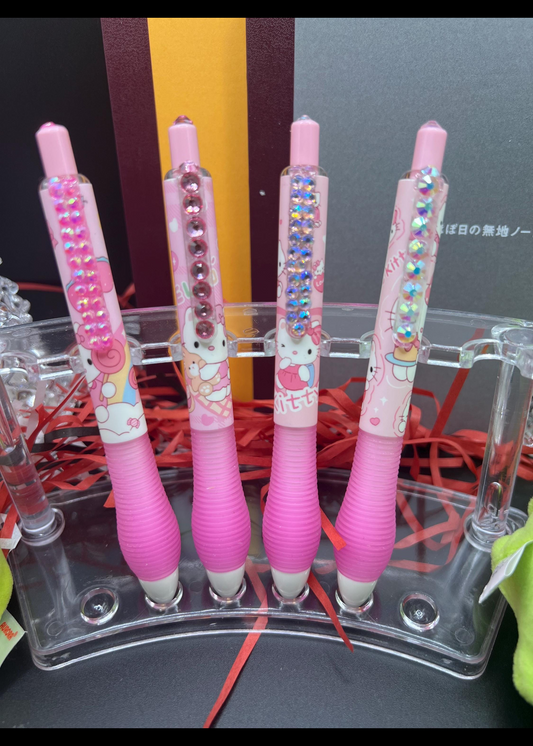 Blinged hello kitty mini pen set of 4