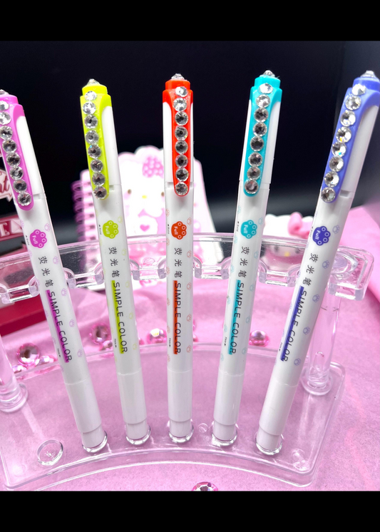 Blinged highlighter double sided 5 piece set