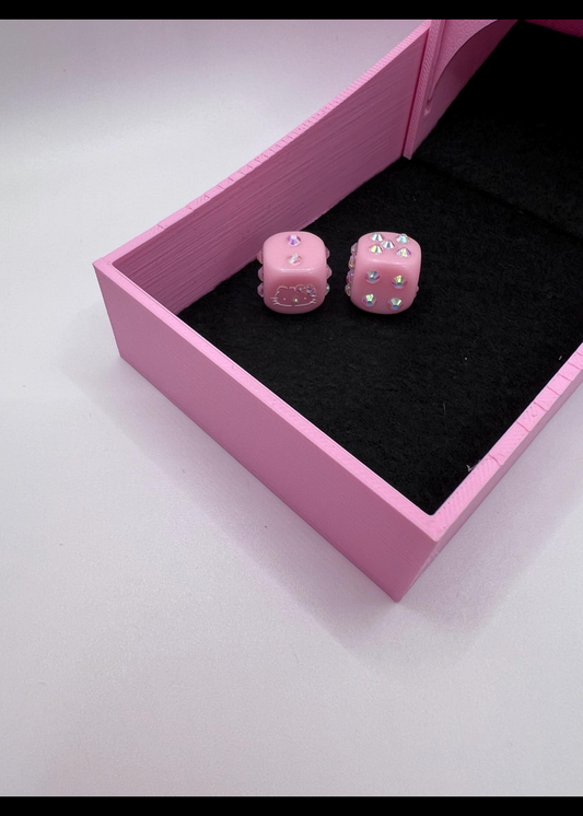 Small blinged pink hello kitty set of 2