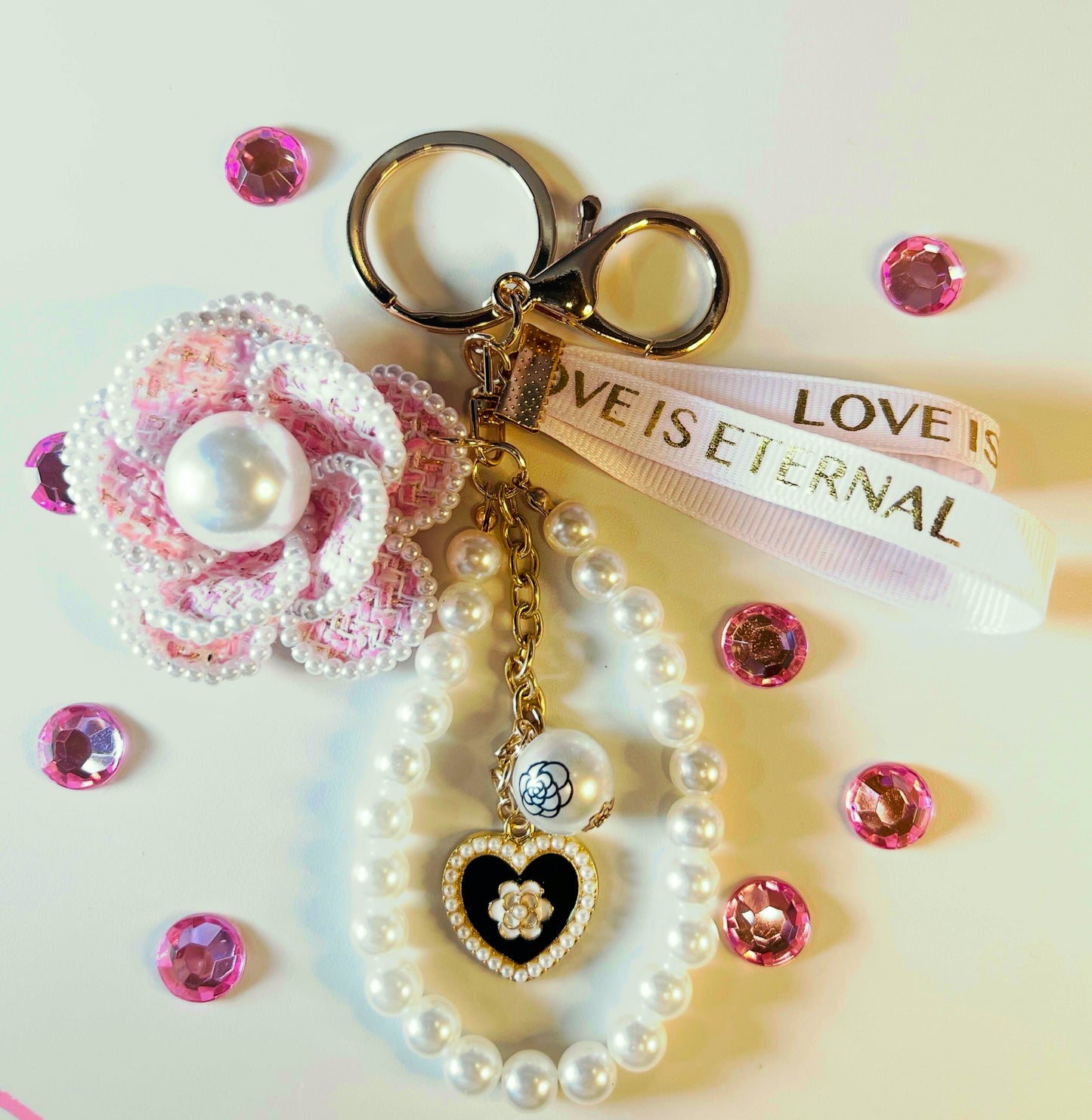 Keychain Bows and Flowers in Different Colors