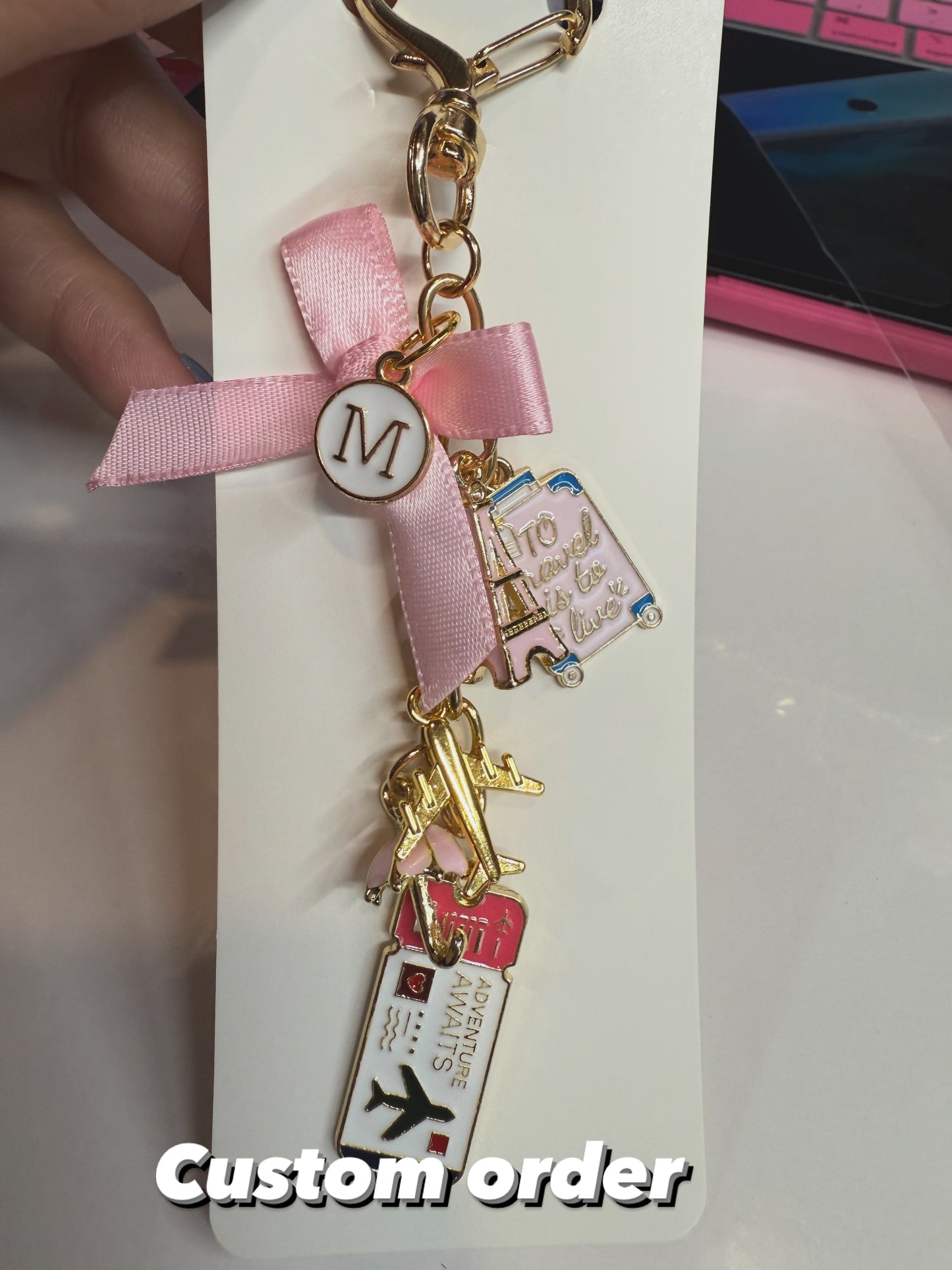 Travel & Donuts sweets charm keychains 6 items