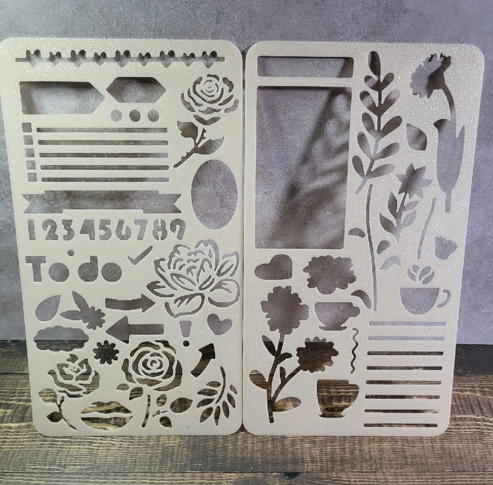 Floral & Coffee Journaling Stencils set of 2