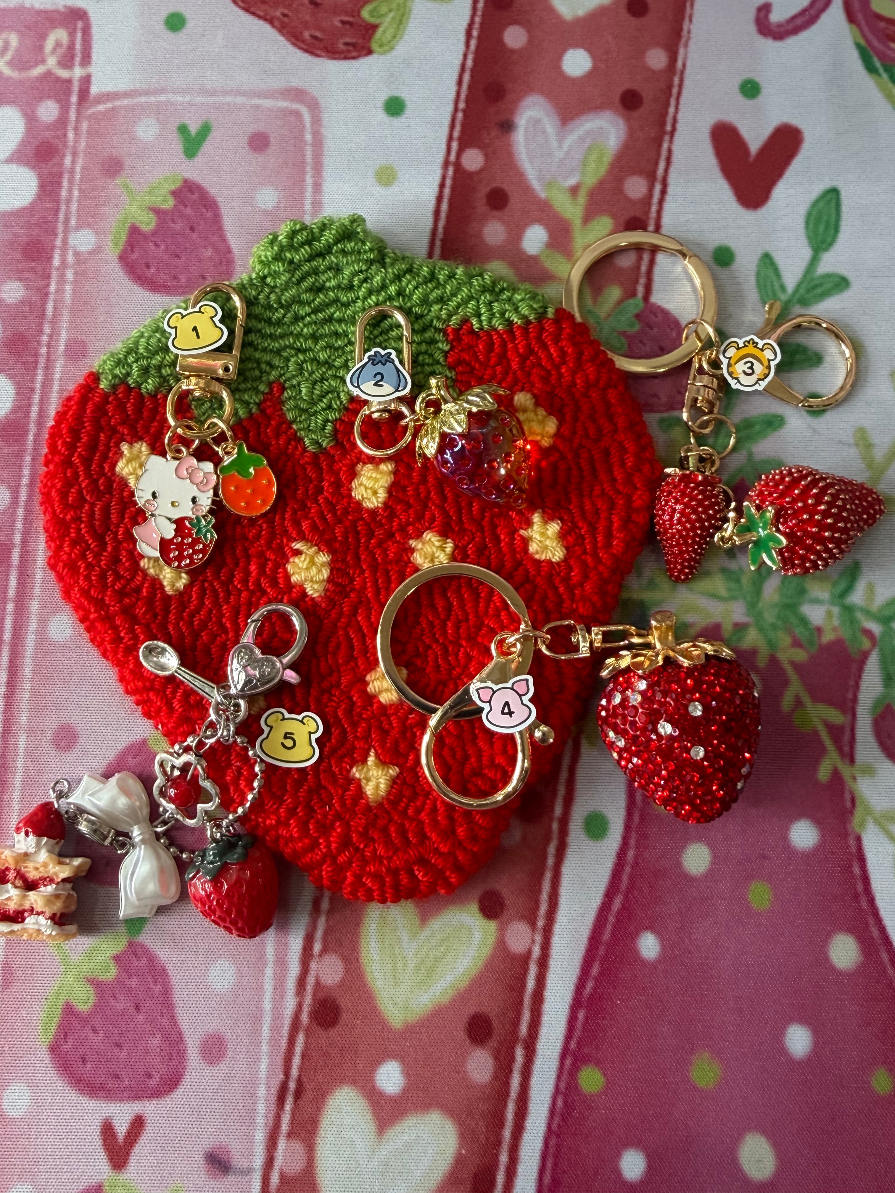 Strawberry keychains Charms