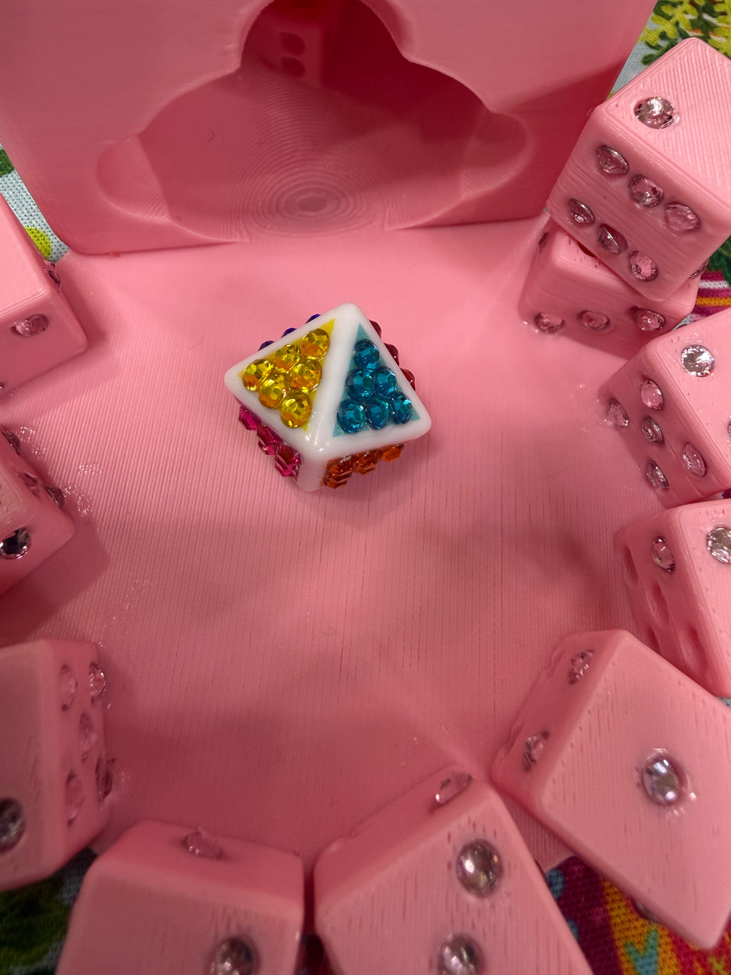 Octahedron Color 8 sided Dice Bling
