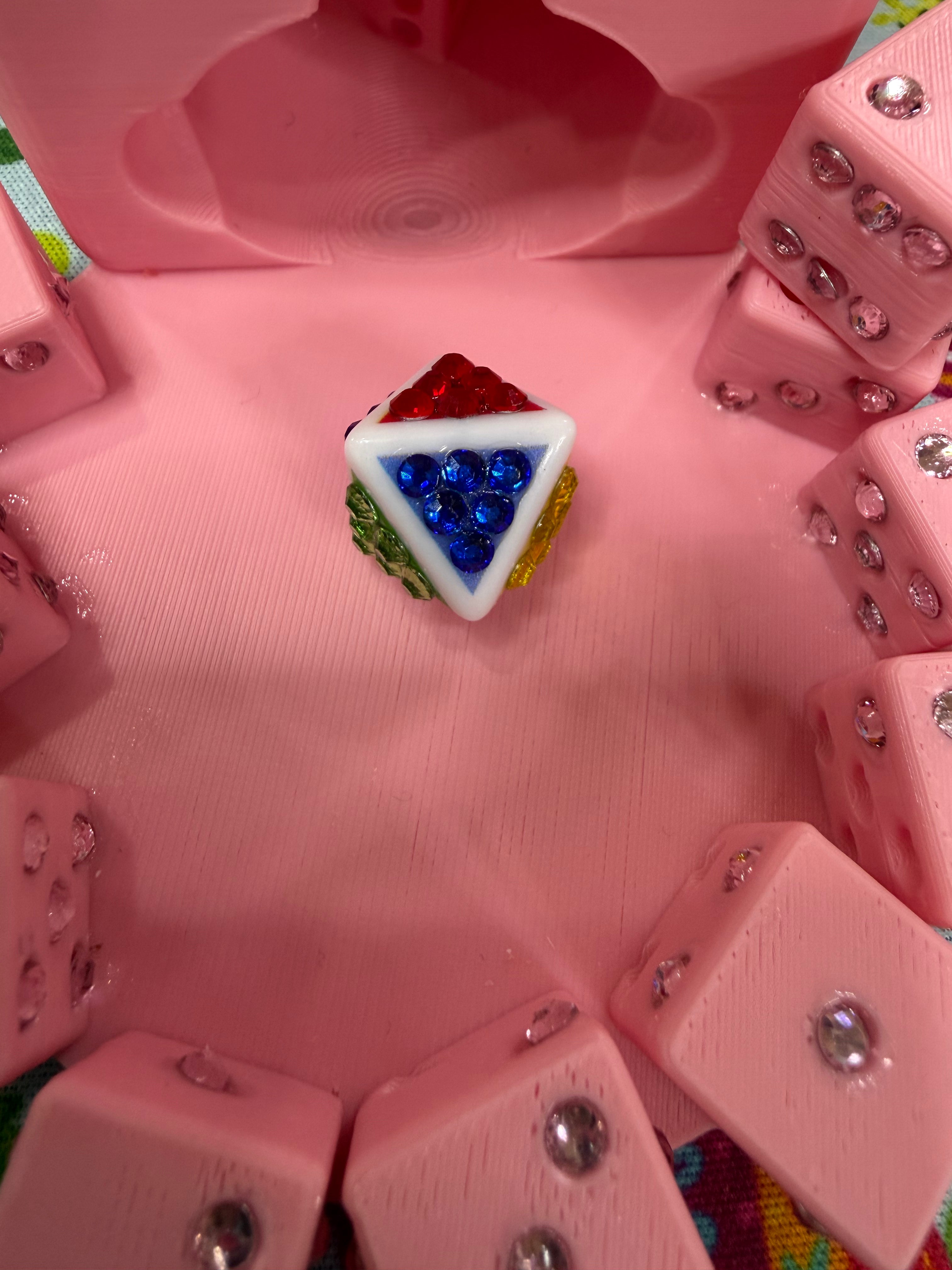 Octahedron Color 8 sided Dice Bling