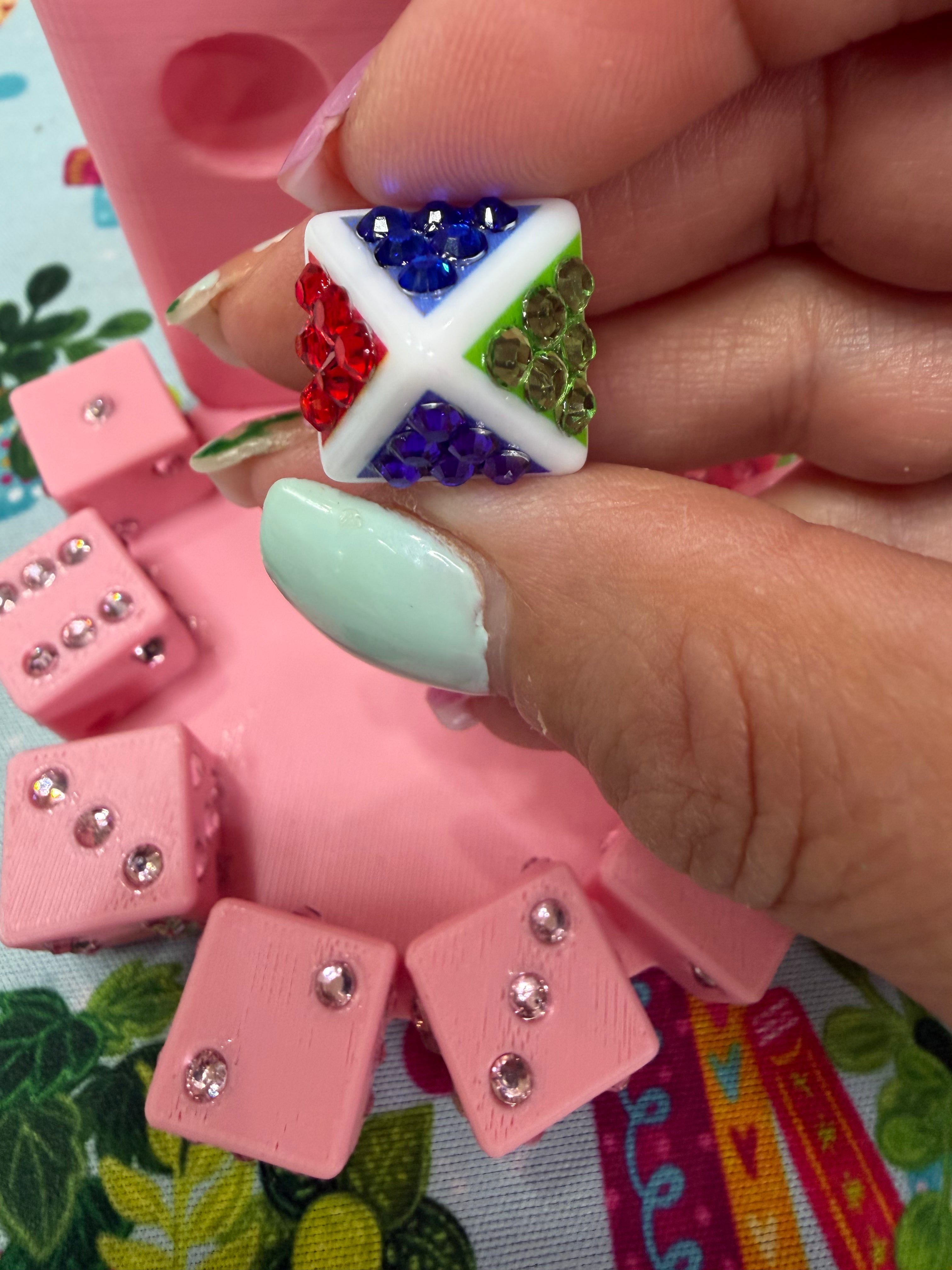 Octahedron Color 8 sided Dice Bling
