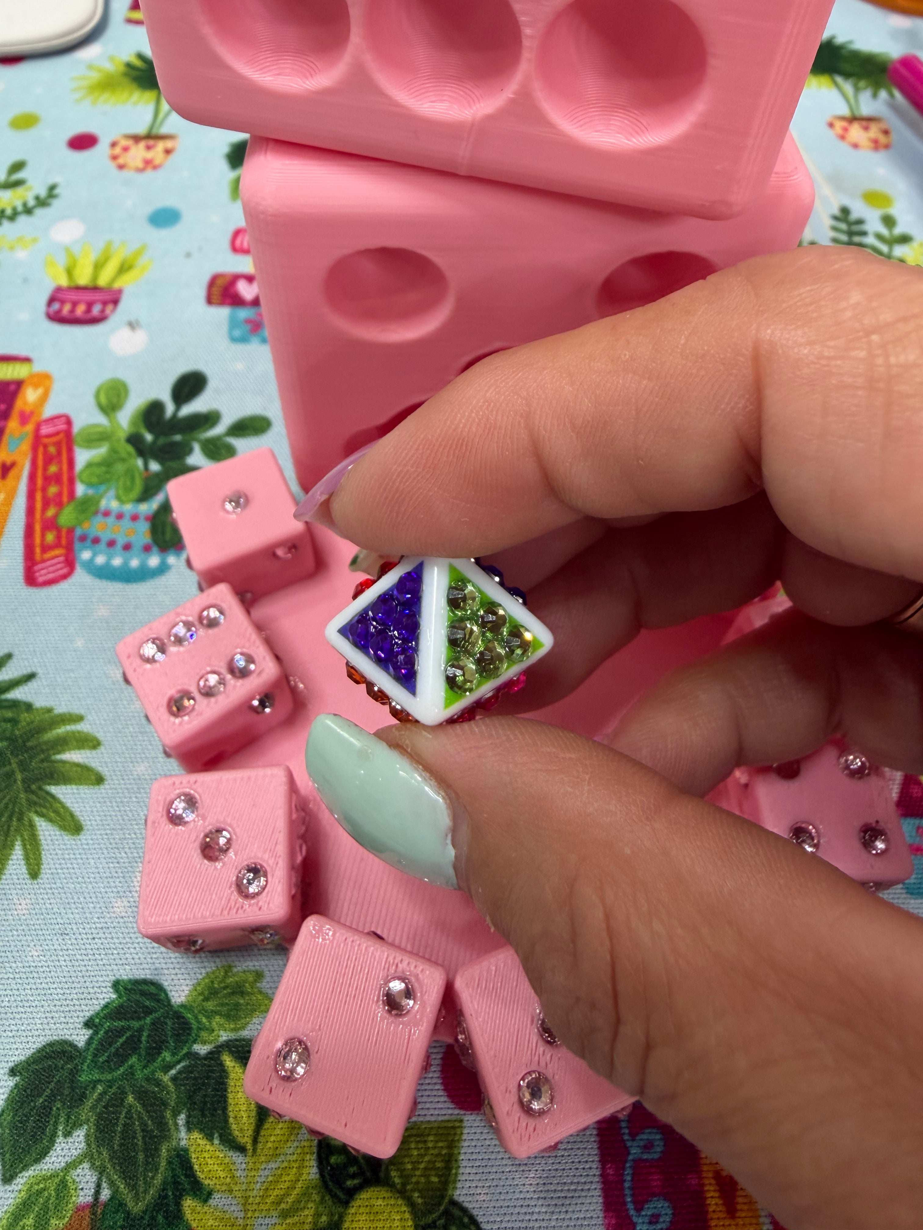 Octahedron Color 8 sided Dice Bling