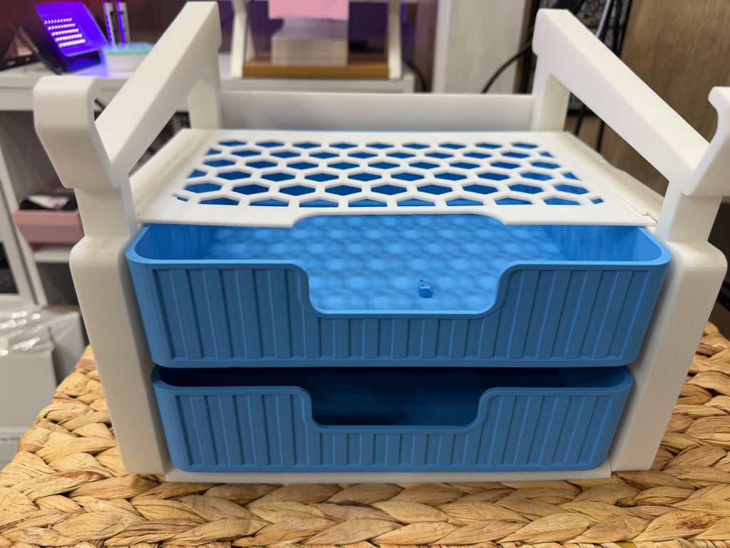 Laptop stand with 2 drawers organizer  pick your colors