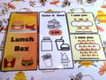 Lunch Box -6 Sections & 14 Cards laminated & envelope