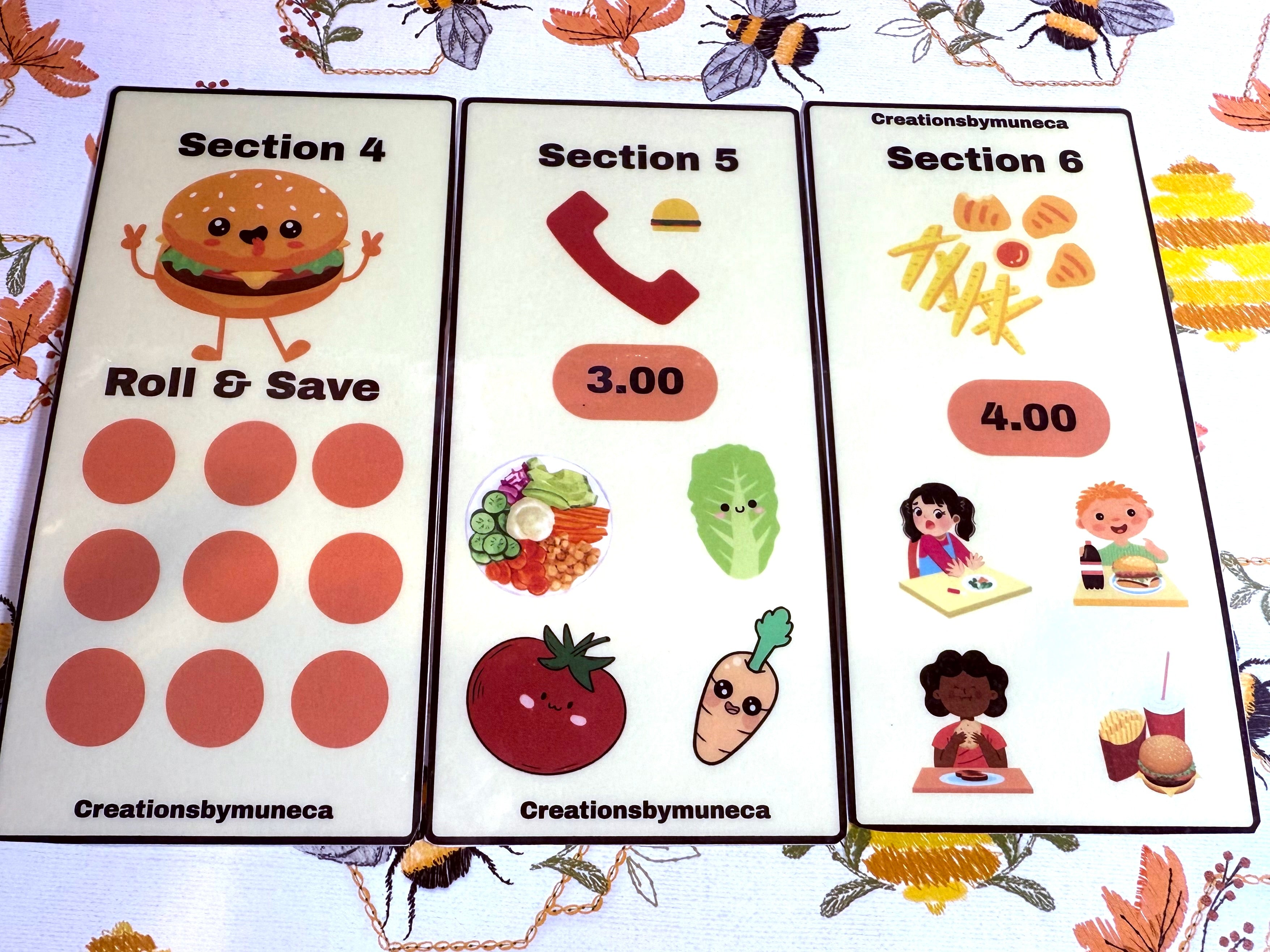 Lunch Box -6 Sections & 14 Cards laminated & envelope