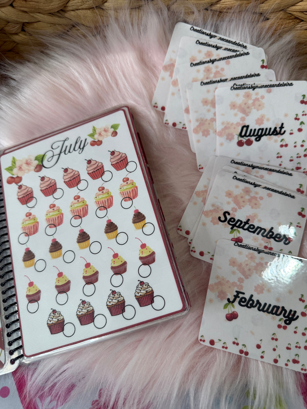 Cherry Savings Challenge Book Jan to Dec with Cards
