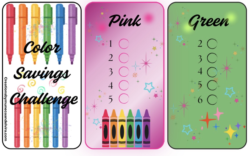 Color Savings Challenge 12 colors savings with 12 sided Dice and clear Binder