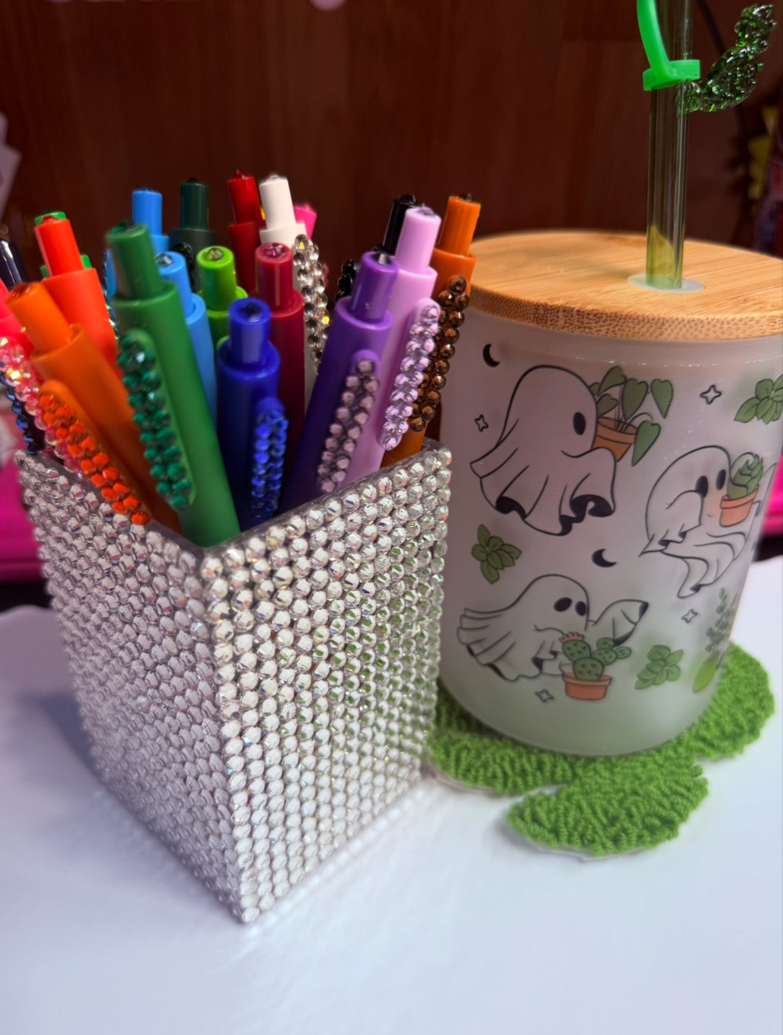 Colored pens with bling