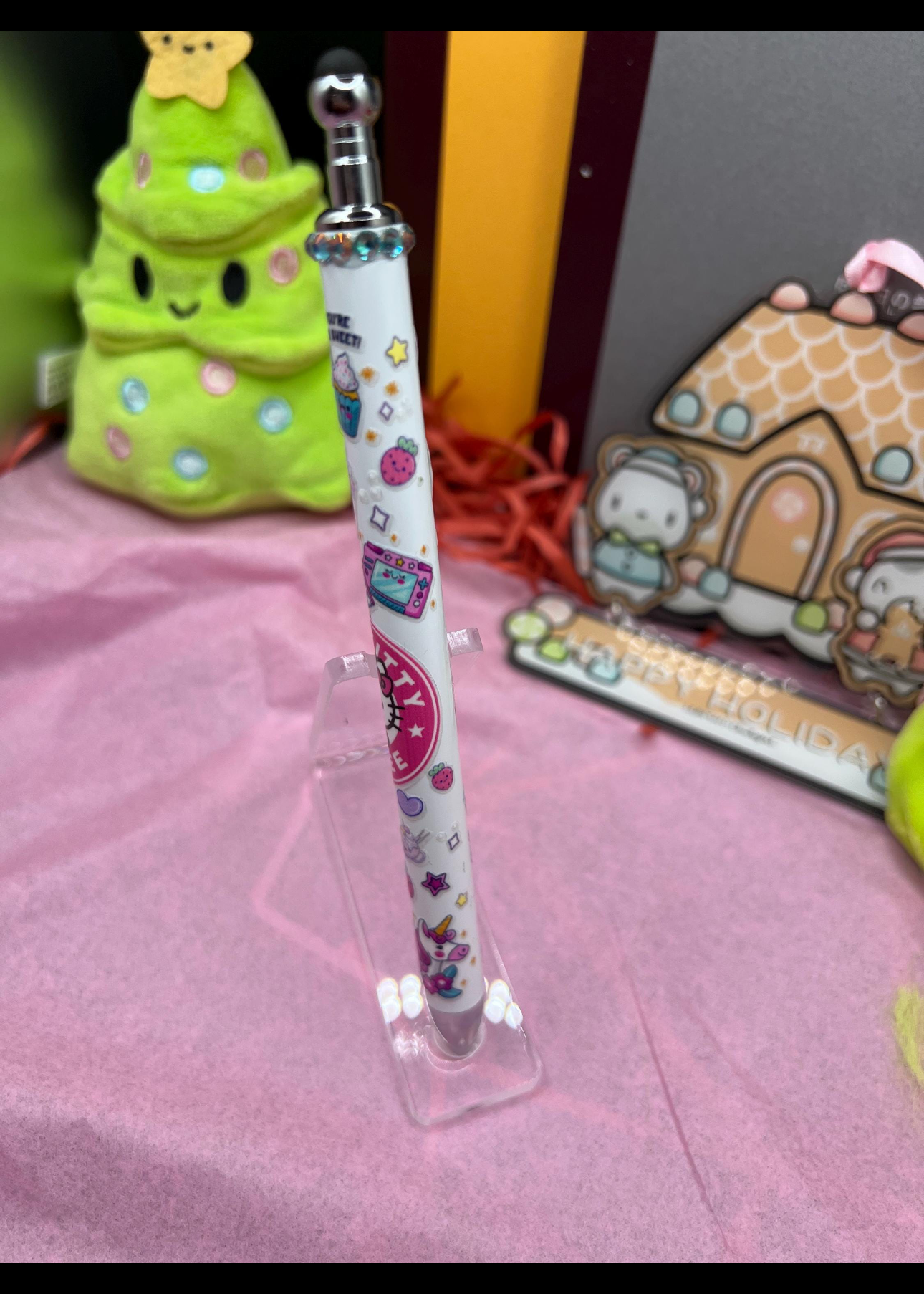 blinged stylist pen with hello kitty with coffee #7