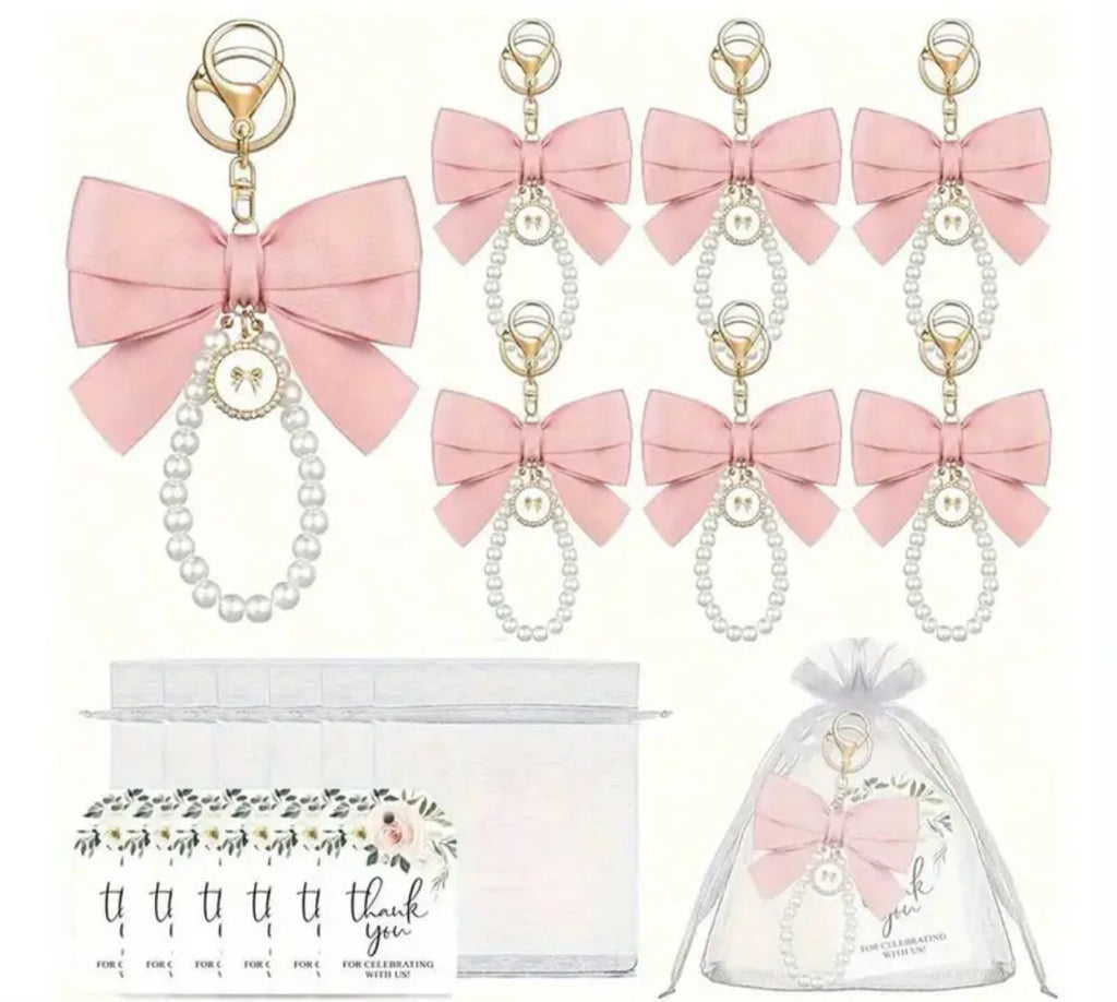 Keychain Bows and Flowers in Different Colors