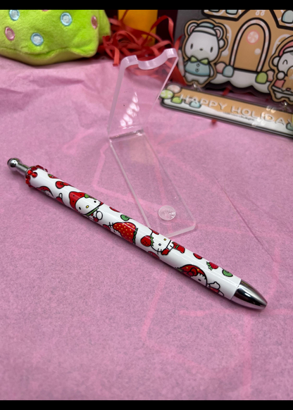 Blinged stylist hello kitty with strawberries and bow #2