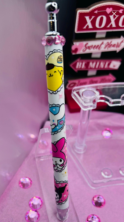 Bling stylist pen with hello kitty and 4 friends
