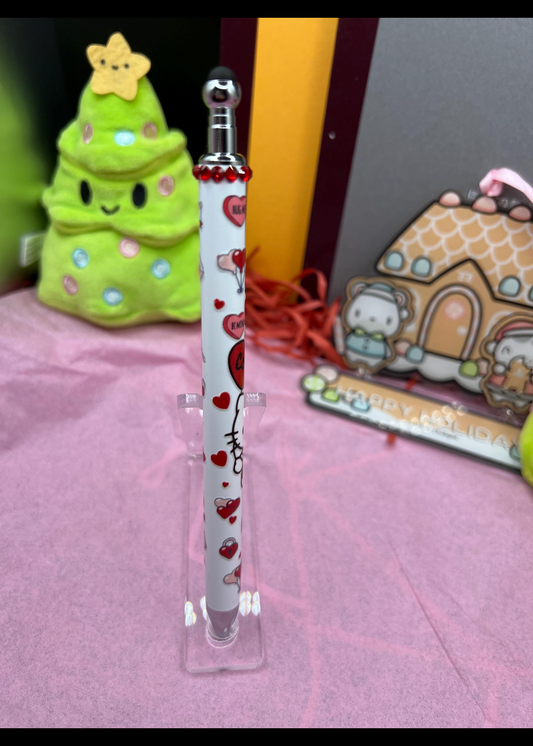 Bling stylist gel pen with hello kitty love hearts #1
