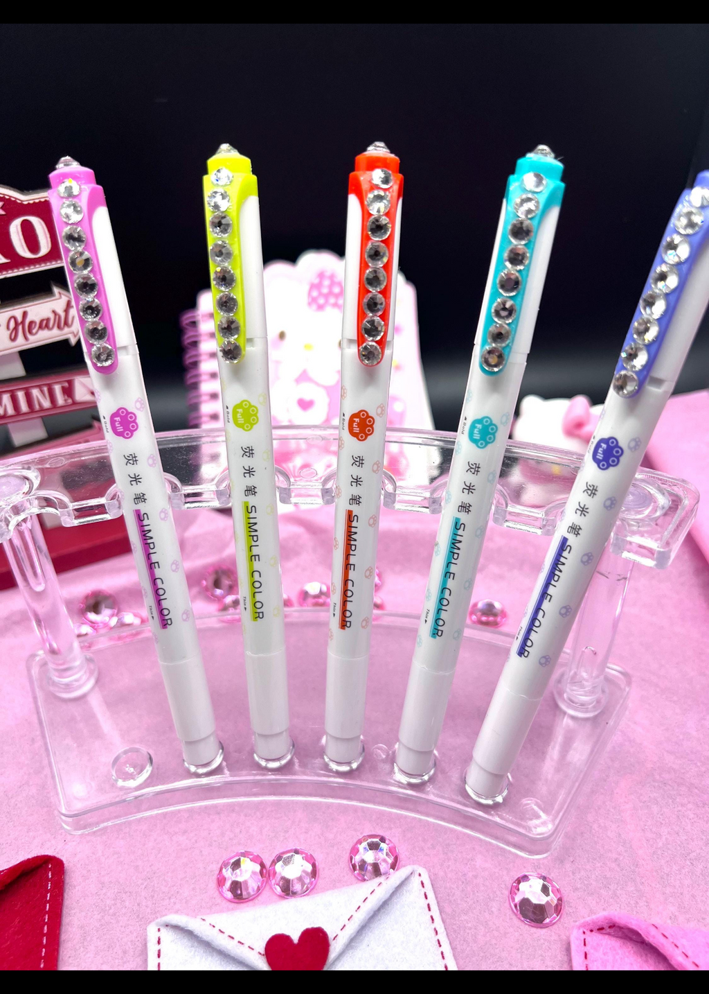 Blinged highlighter double sided 5 piece set