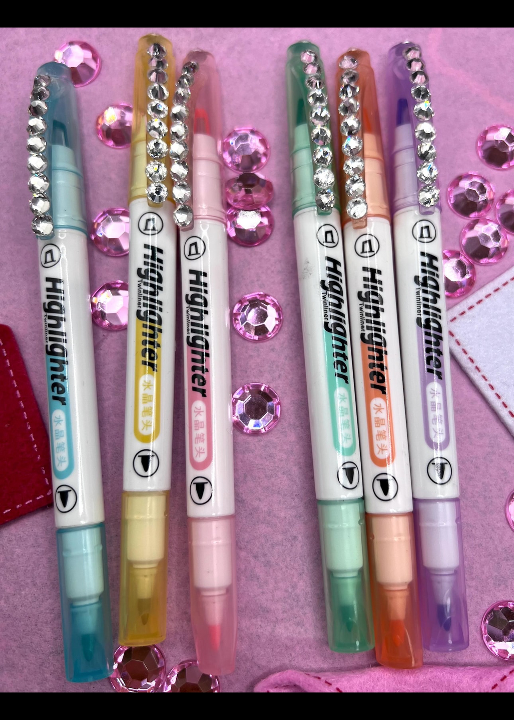 Blinged highlighter double sided 6 piece set