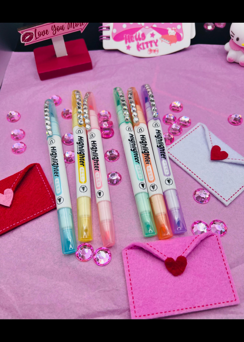 Blinged highlighter double sided 6 piece set