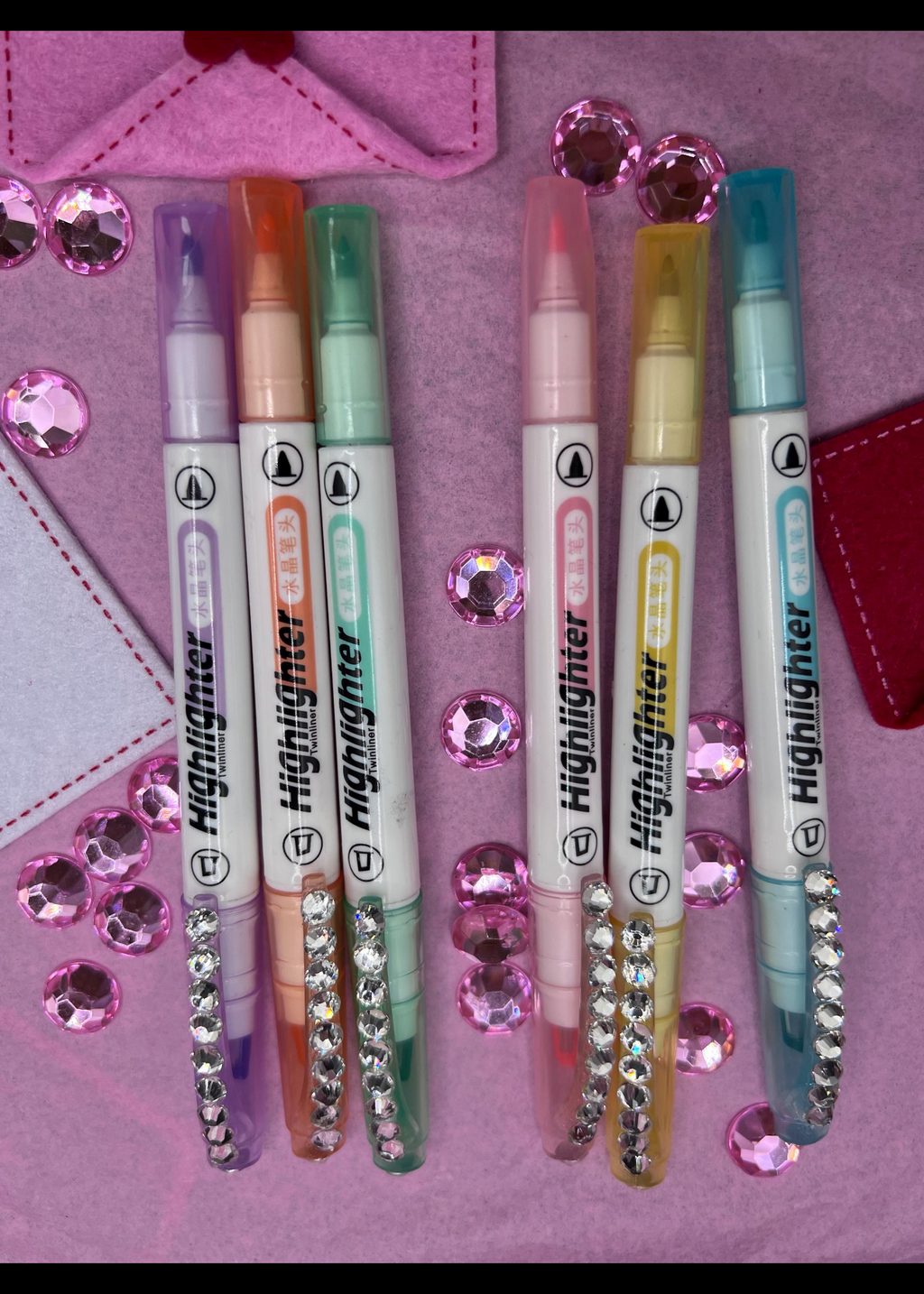 Blinged highlighter double sided 6 piece set