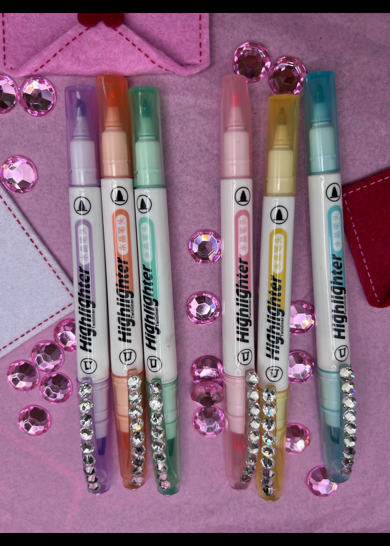 Blinged highlighter double sided 6 piece set