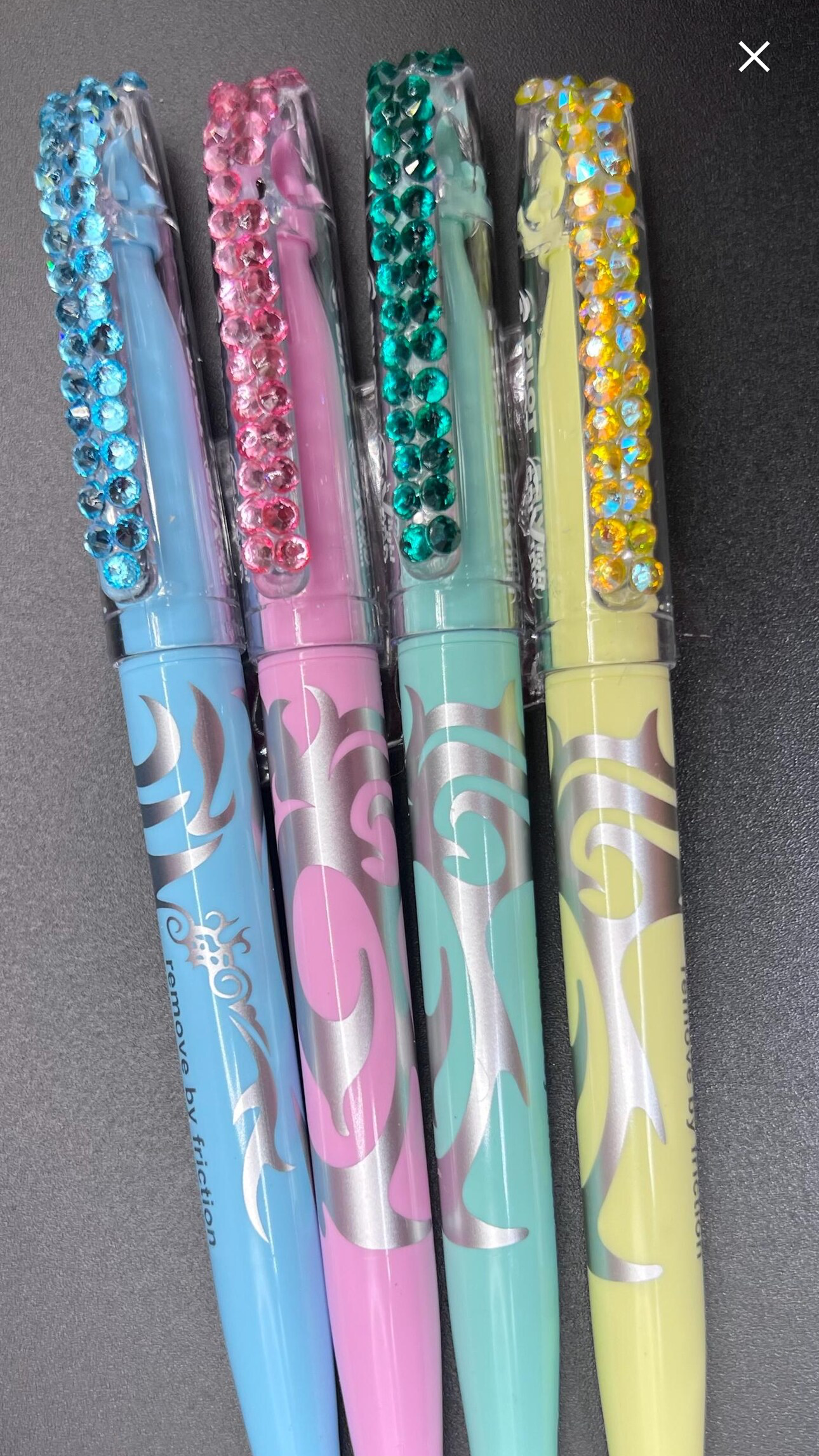 Blinged pilot highlighters friction set of 4 pastel erasable