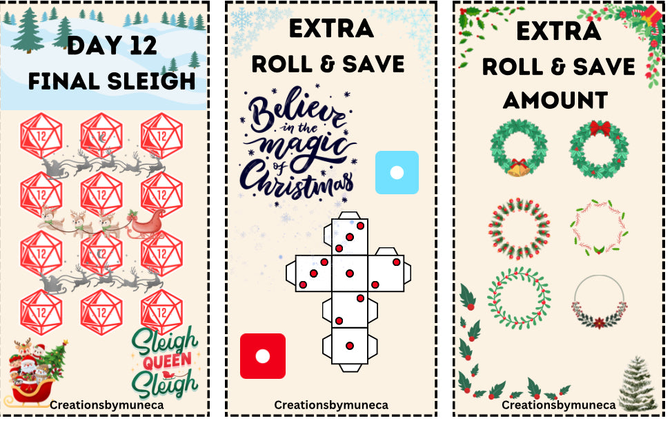 12 Day of Christmas savings Box -Physical and laminated