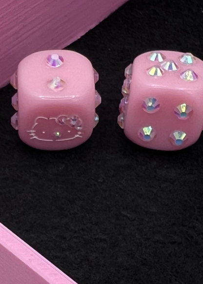 Small blinged pink hello kitty set of 2