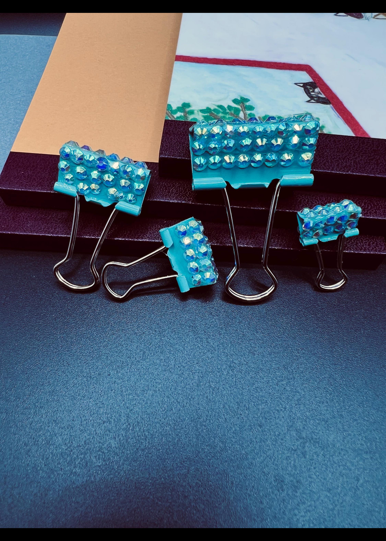 blinged binder clips set of 4