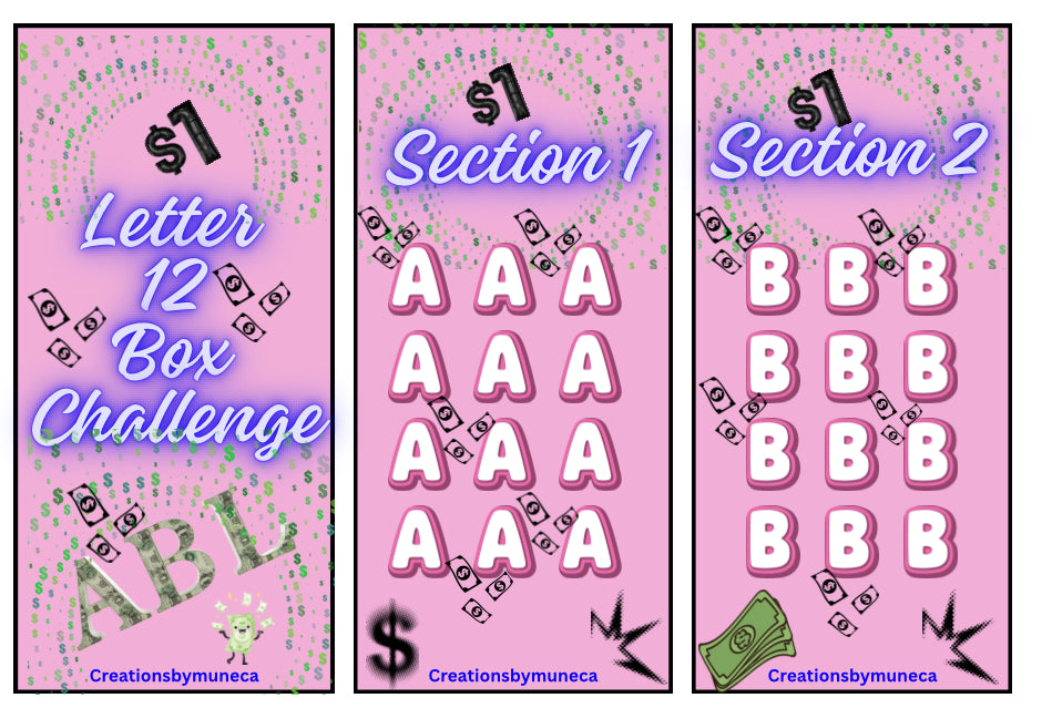 $1 Letter Challenge A to L Savings -Physical