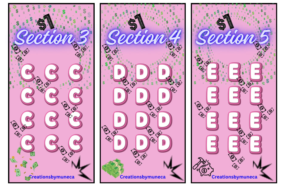 $1 Letter Challenge A to L Savings -Physical