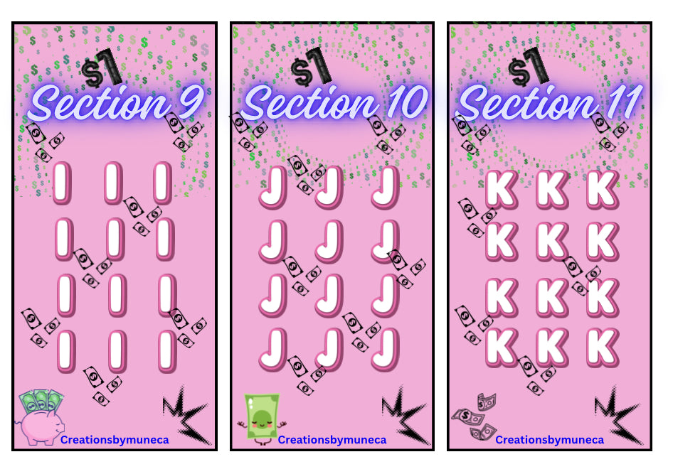 $1 Letter Challenge A to L Savings -Physical