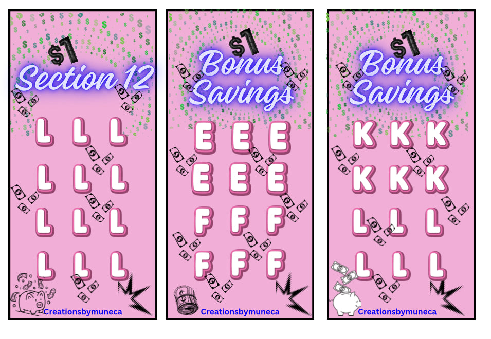 $1 Letter Challenge A to L Savings -Physical