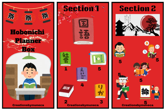 A6 Hobonichi Planner Box 8 challenge with holographic and laminated with 18 cards -Physical