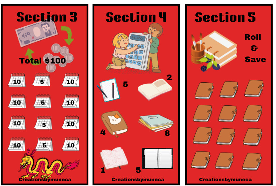 A6 Hobonichi Planner Box 8 challenge with holographic and laminated with 18 cards -Physical