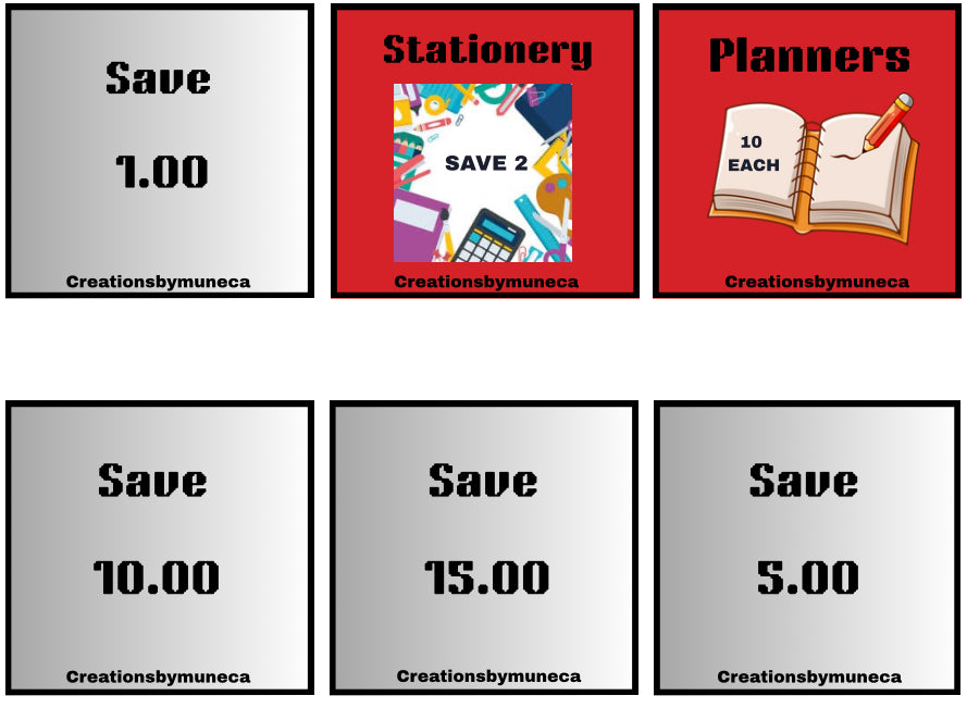 A6 Hobonichi Planner Box 8 challenge with holographic and laminated with 18 cards -Physical