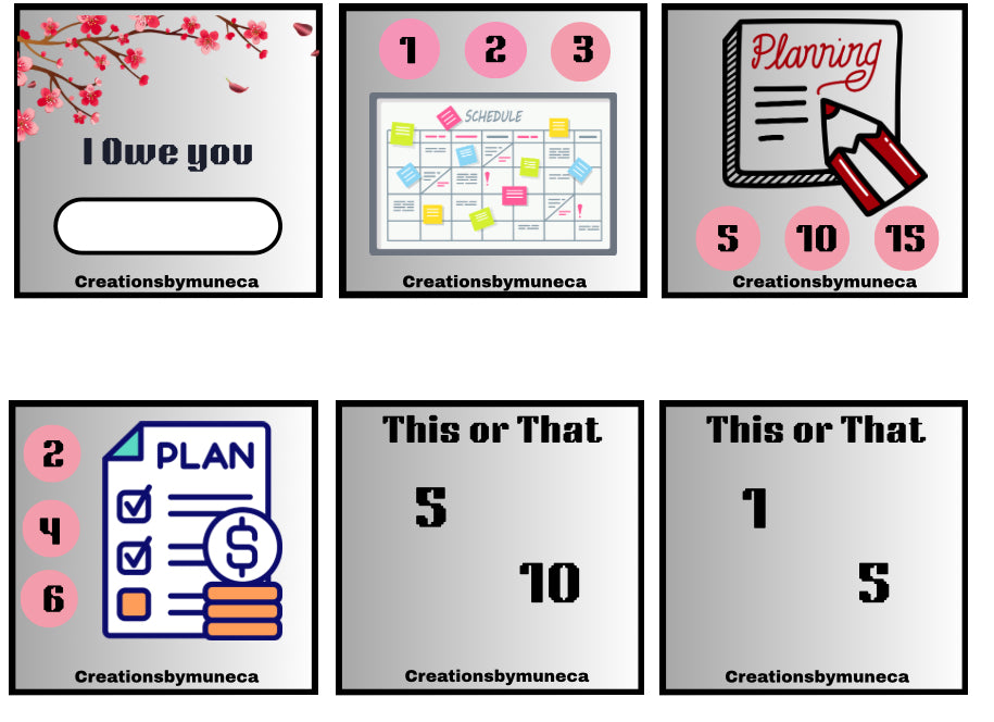A6 Hobonichi Planner Box 8 challenge with holographic and laminated with 18 cards -Physical