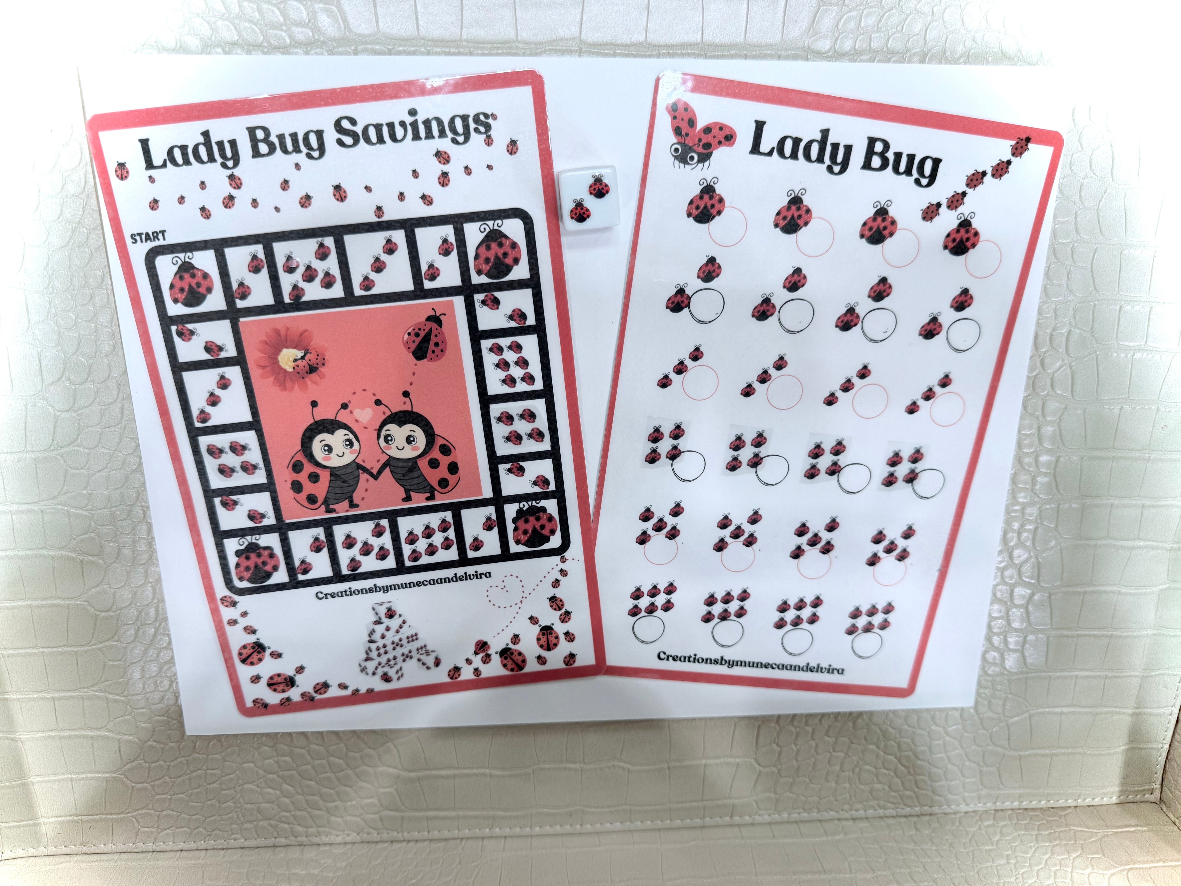 LADY BUG SAVINGS WITH DICE DOUBLE SIDED