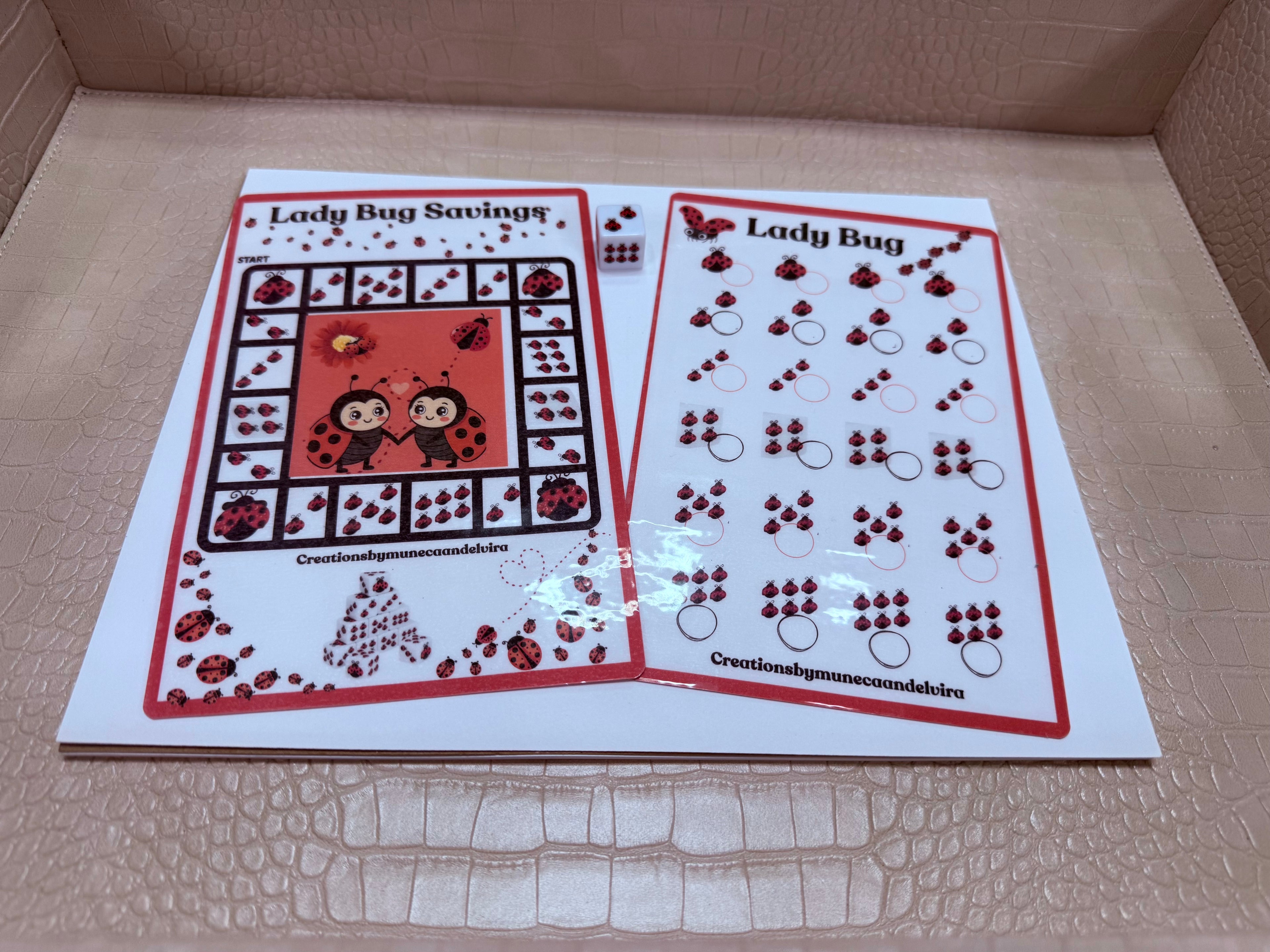 LADY BUG SAVINGS WITH DICE DOUBLE SIDED