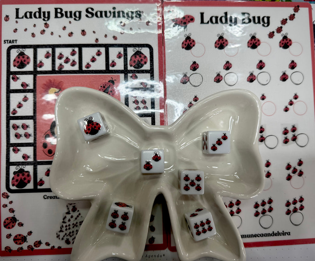 LADY BUG SAVINGS WITH DICE DOUBLE SIDED