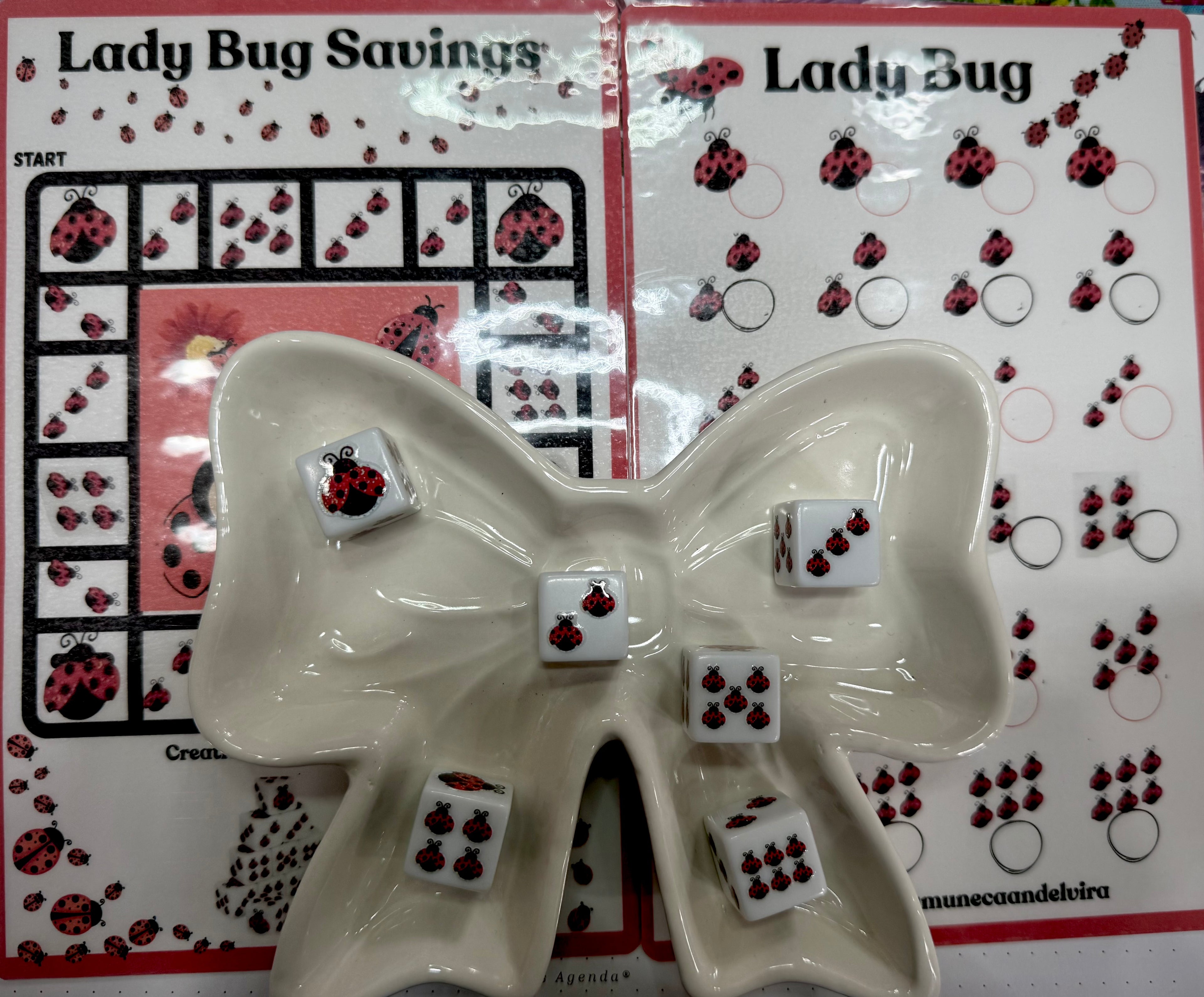 LADY BUG SAVINGS WITH DICE DOUBLE SIDED