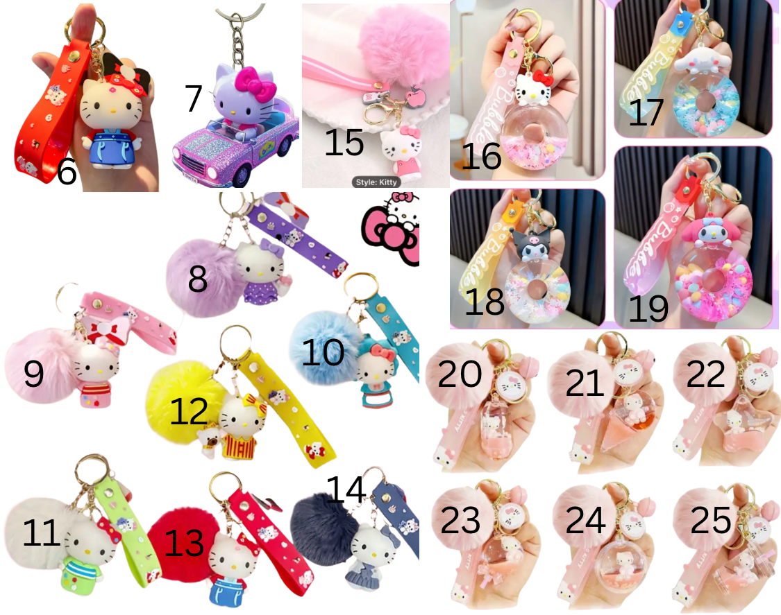 Keychains Kitty and friends 32 items