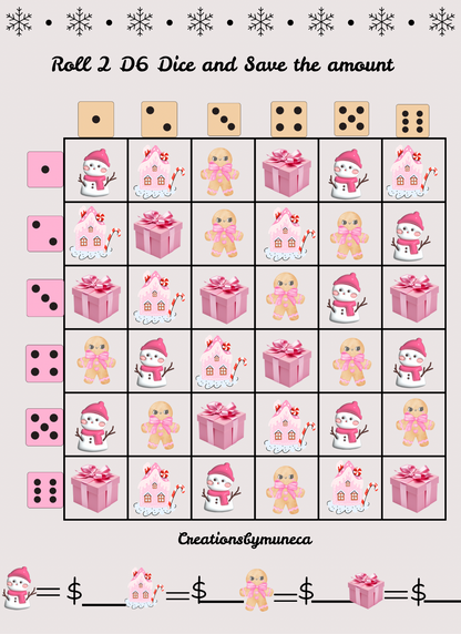 Letter Size Double Sided Roll 2 Dices Challenges (multiple Challenges)