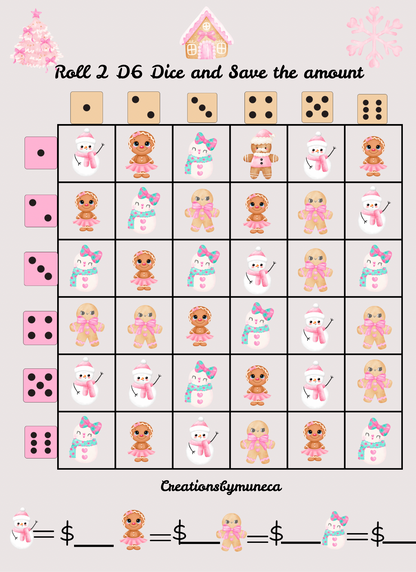 Letter Size Double Sided Roll 2 Dices Challenges (multiple Challenges)