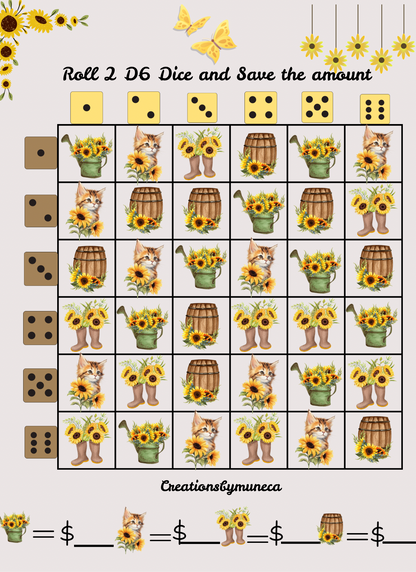 Letter Size Double Sided Roll 2 Dices Challenges (multiple Challenges)