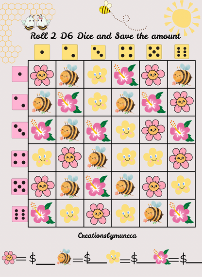 Letter Size Double Sided Roll 2 Dices Challenges (multiple Challenges)